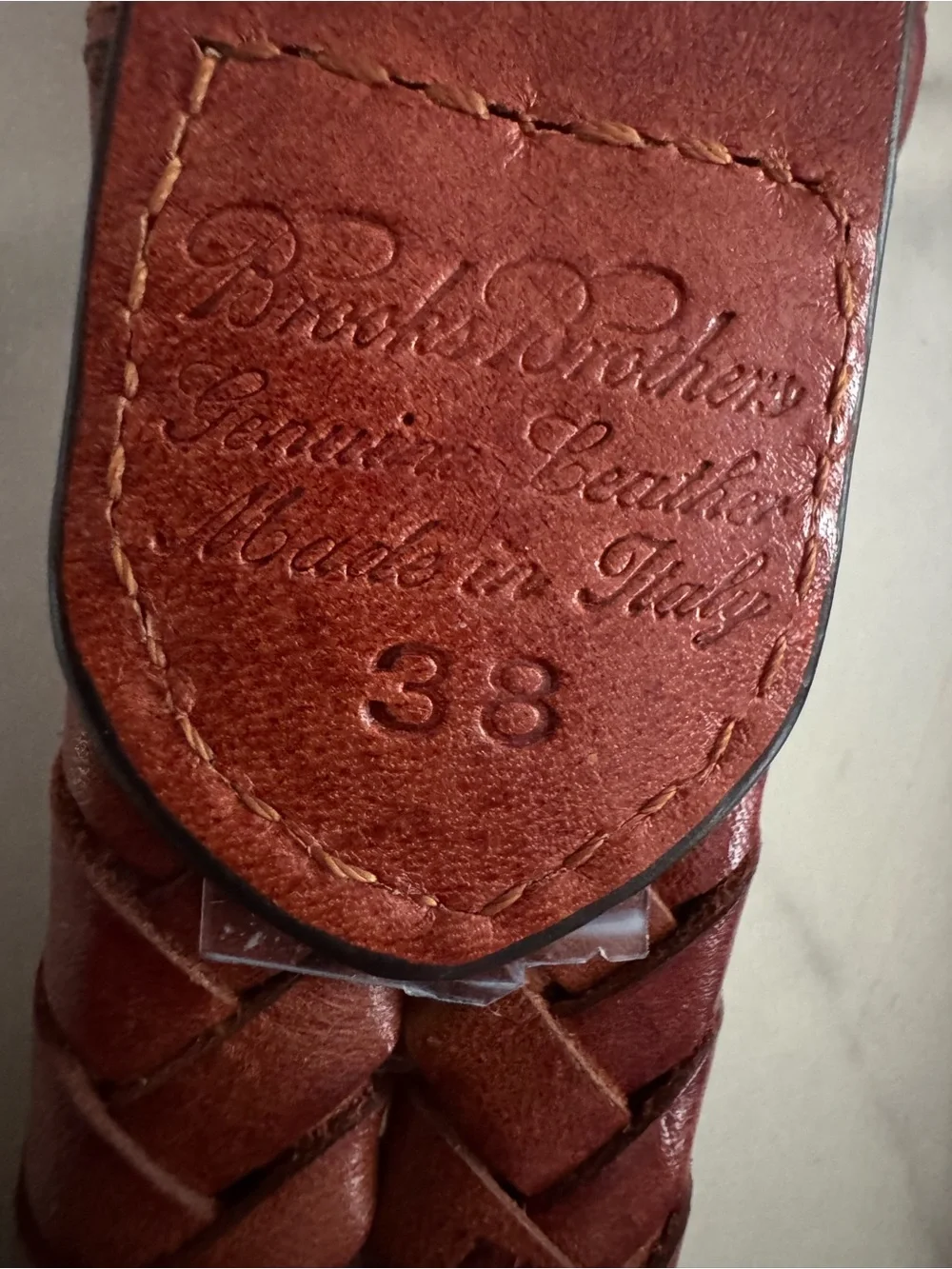 Brooks Brothers Italian Braided Leather Belt • Gold Buckle • Size 38 • Pristine